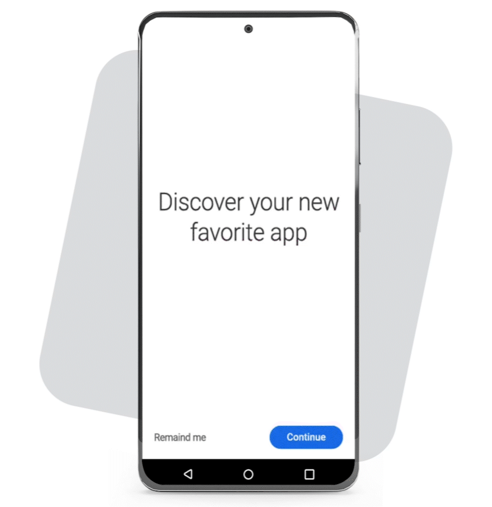Animation showing rewarded playtime feature on a mobile phone.