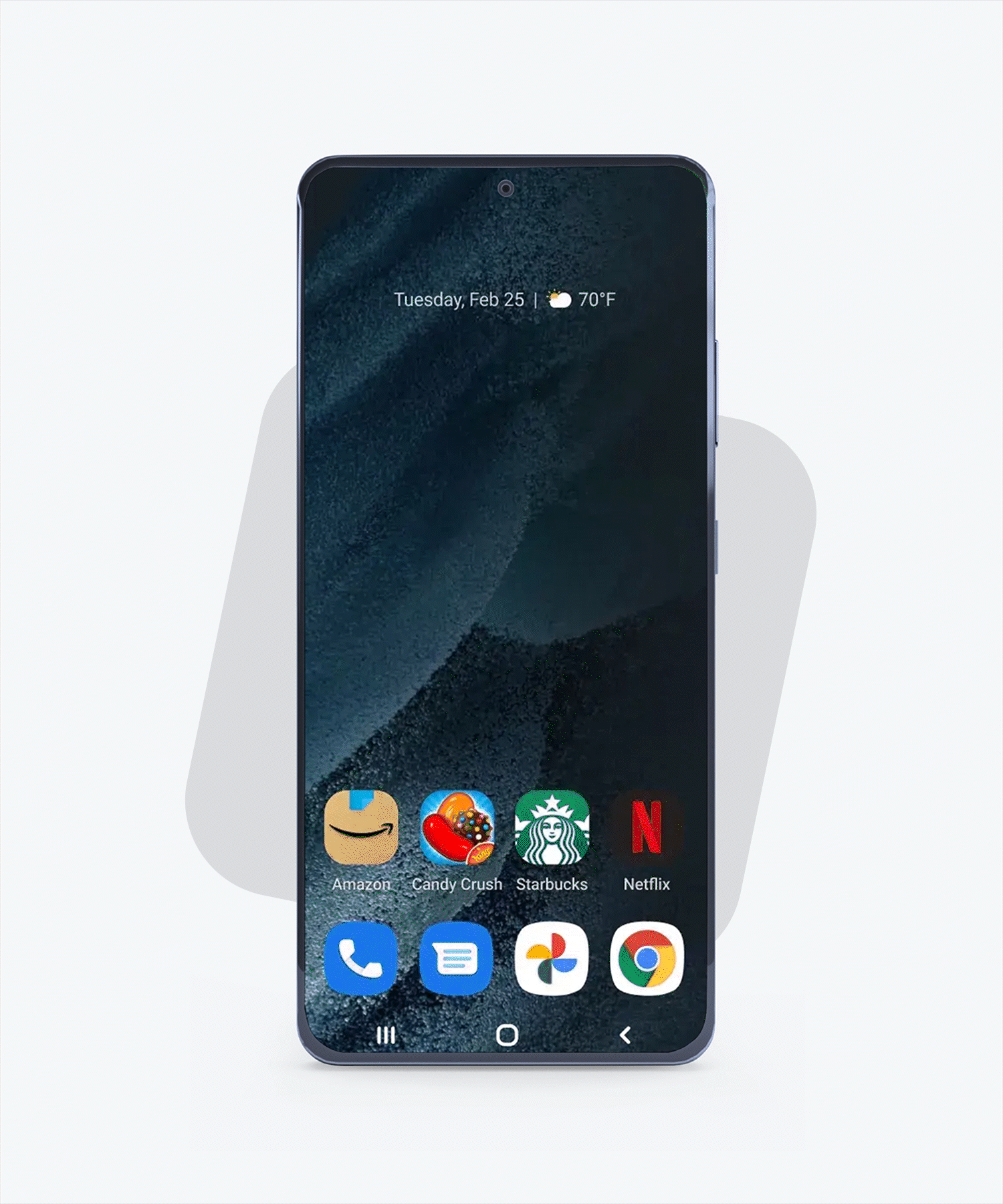 Animation of pre-installed apps on a mobile device home screen.